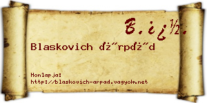 Blaskovich Árpád névjegykártya